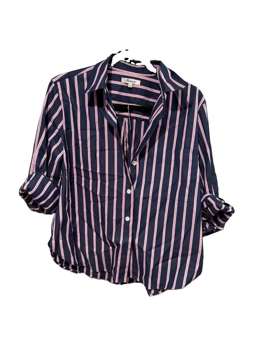 Madewell The Signature Y-Neck Shirt in Poplin Women’s Size Small 100% Cotton NWT